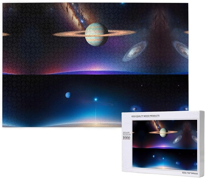 لغز فايا كوزميك زحل 1000 قطعة للكبار ديكور المنزل 29.5 × 19.7 بوصة - Image 1